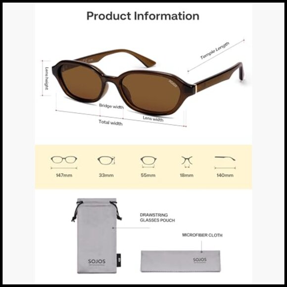 Retro Rectangle Polarized Sunglasses UV400 TAC Lenses Plastic Frame - Picture 5 of 7